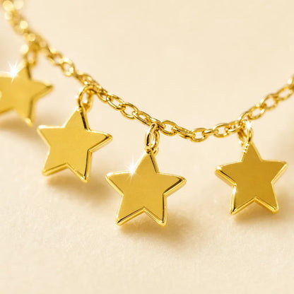 Collana Doppia Luna e Stelle – Acciaio Inossidabile Anallergico, Non Sbiadisce e Waterproof